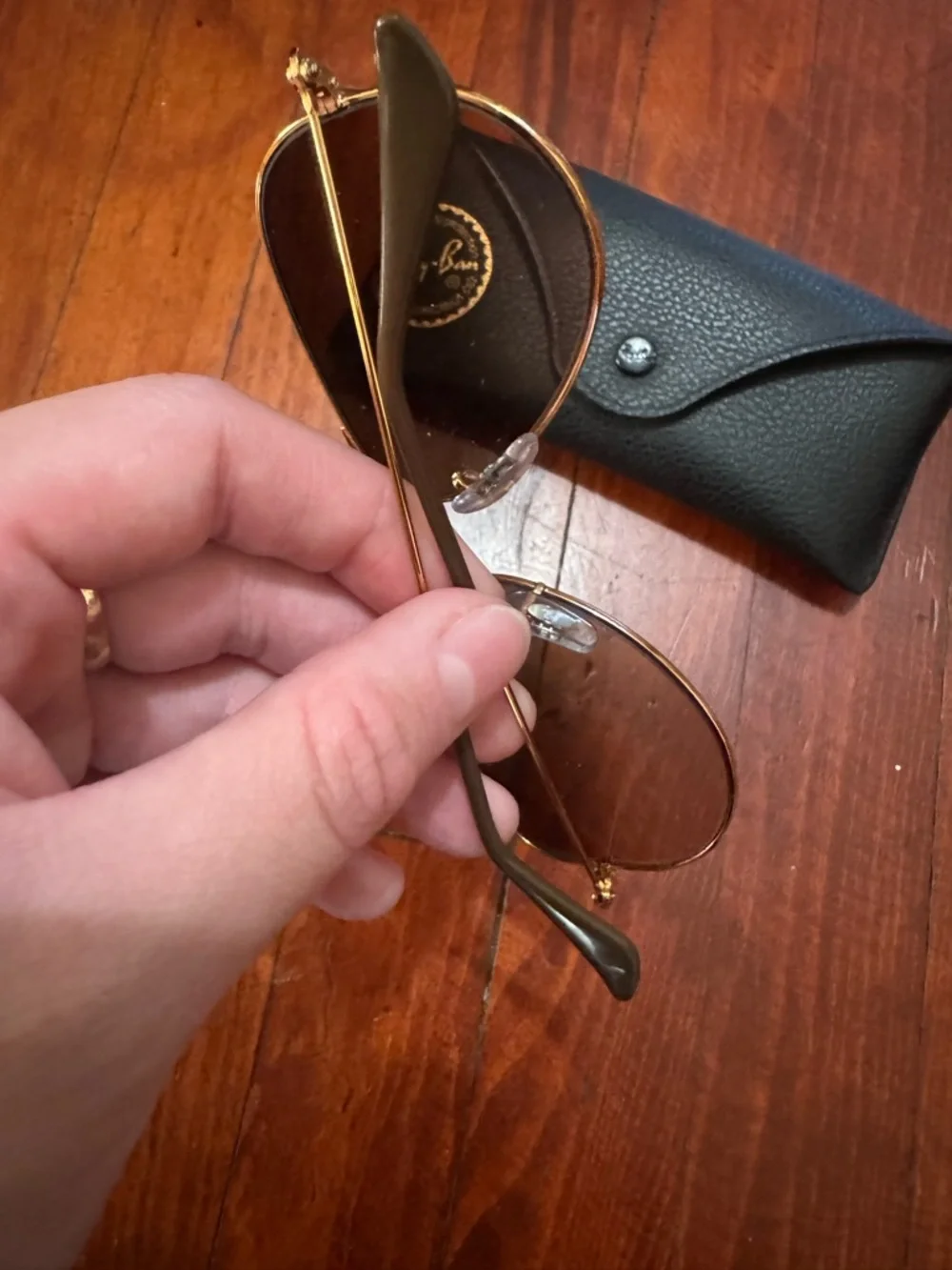 Ray-Ban Aviator Sunglasses - Gold Frame with Brown Lenses - Picture 11 of 12